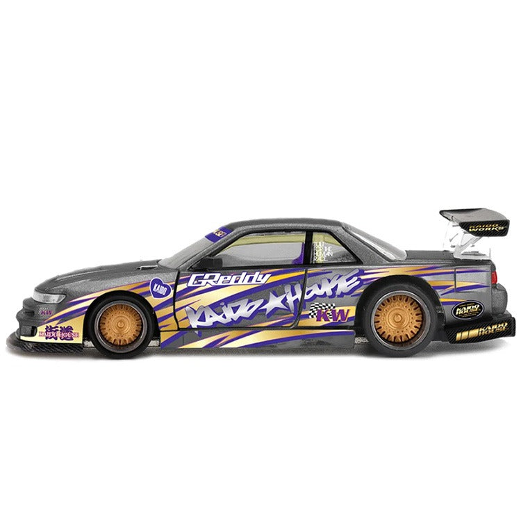 Mini GT x Kaido House KHMG235 Nissan Silvia S13-R Kaido Drift V1 Greddy 1:64 Gunmetal Gray