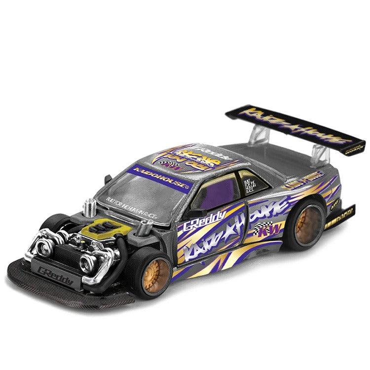 Mini GT x Kaido House KHMG235 Nissan Silvia S13-R Kaido Drift V1 Greddy 1:64 Gunmetal Gray