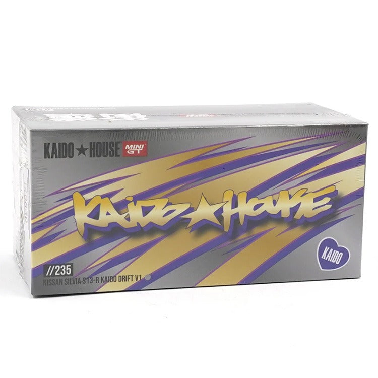 Mini GT x Kaido House KHMG235 Nissan Silvia S13-R Kaido Drift V1 Greddy 1:64 Gunmetal Gray