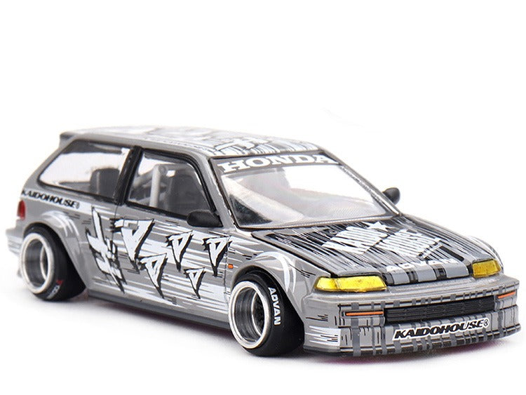 Mini GT x Kaido House KHMG260 Honda Civic (EF) Kaido Manga V1 1:64 Silver