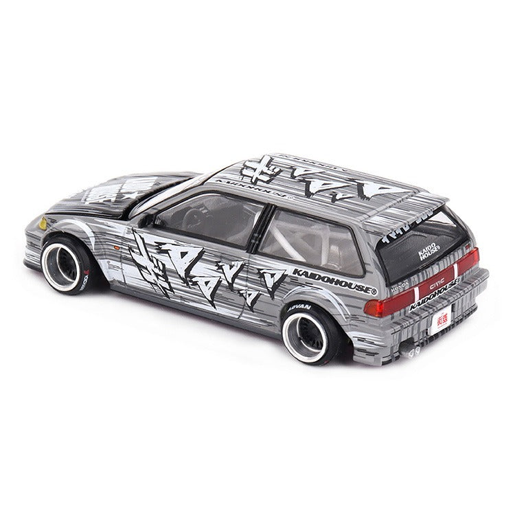 Mini GT x Kaido House KHMG260 Honda Civic (EF) Kaido Manga V1 1:64 Silver