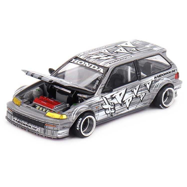 Mini GT x Kaido House KHMG260 Honda Civic (EF) Kaido Manga V1 1:64 Silver