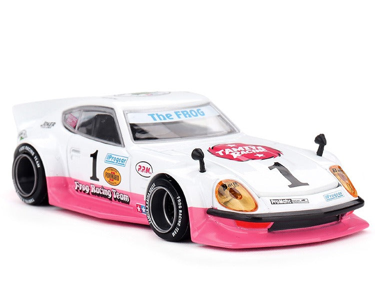 Mini GT x Kaido House KHMG263 Nissan Fairlady Z Tamiya The Frog V1 1:64 White / Pink