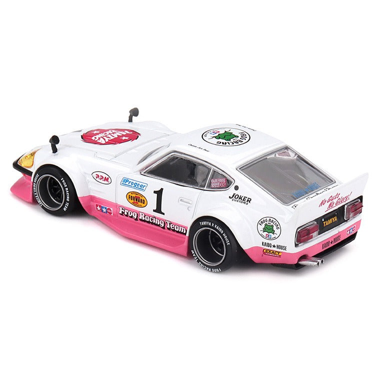 Mini GT x Kaido House KHMG263 Nissan Fairlady Z Tamiya The Frog V1 1:64 White / Pink