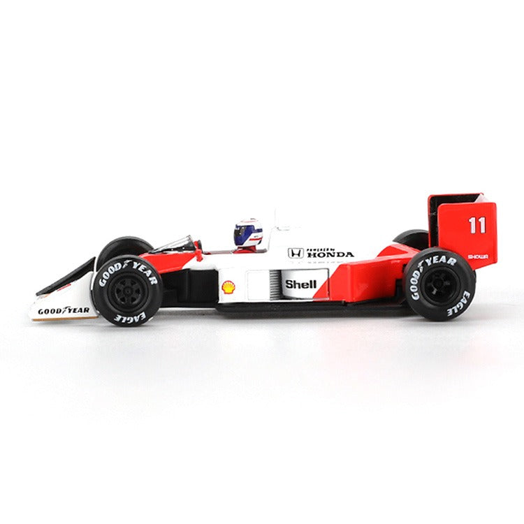 Mini GT MGT01123 McLaren MP4/4 #11 Alain Prost 1988 Japanese Grand Prix 2nd Place 1:64 White