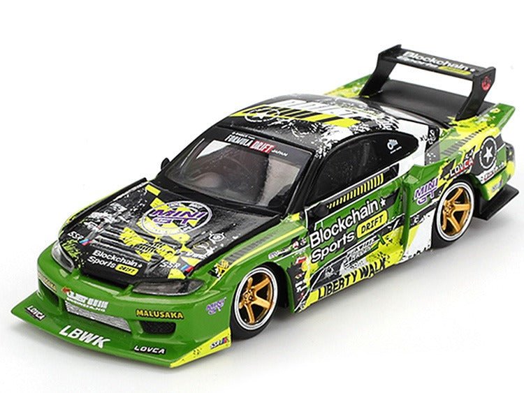 Mini GT MGT00823 LB-Super Silhouette Nissan S15 Silvia #555 V2 2024 Formula Drift Japan 1:64 Green