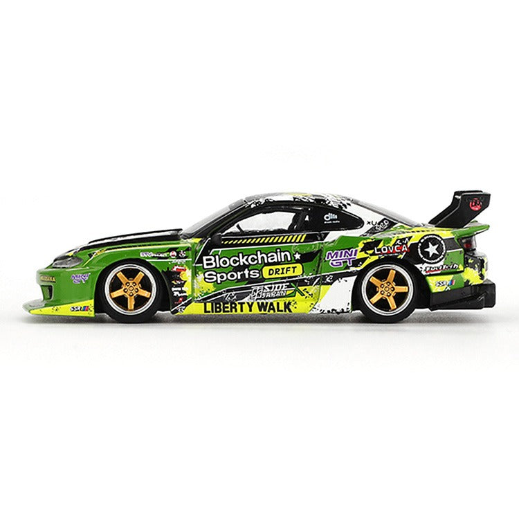 Mini GT MGT00823 LB-Super Silhouette Nissan S15 Silvia #555 V2 2024 Formula Drift Japan 1:64 Green