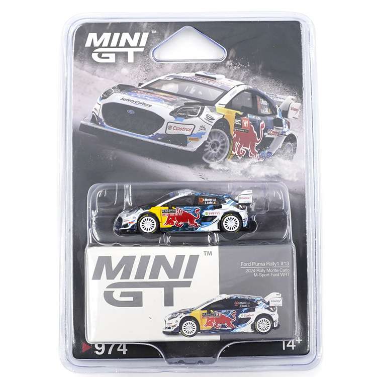 Mini GT MGT00974 Ford Puma Rally1 #13 M-Sport Ford WRT 2024 Rally Monte Carlo 1:64 White