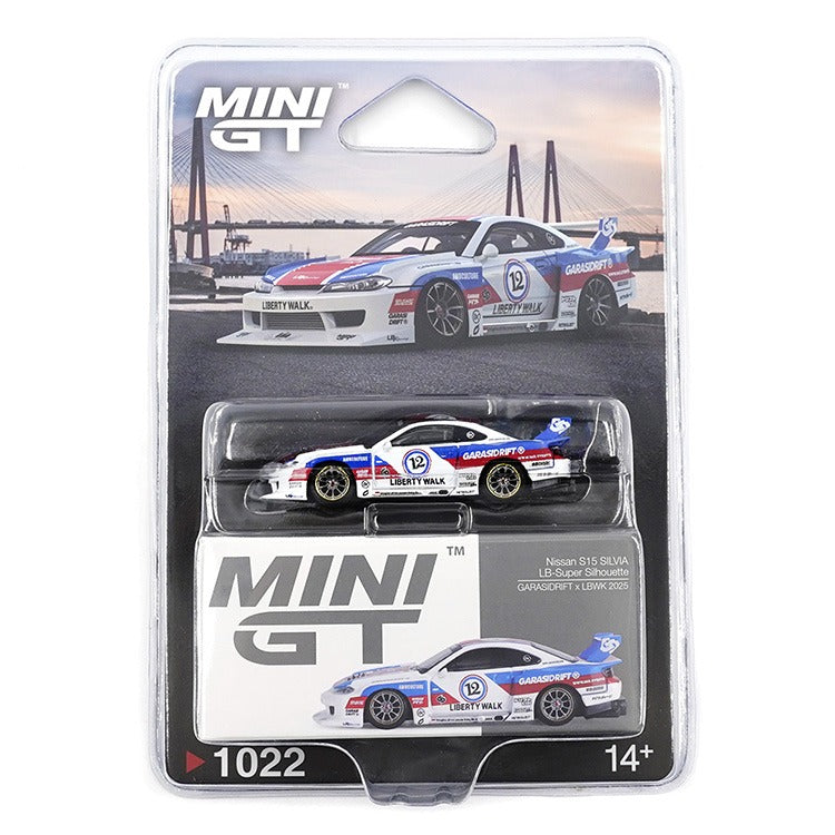 Mini GT MGT01022 Nissan LB-Super Silhouette S15 Silvia Garasidrift x LBWK 2025 1:64 White