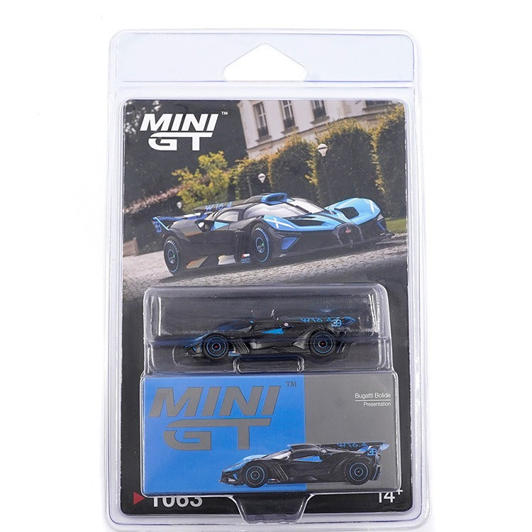 Mini GT MGT01063 Bugatti Bolide Presentation 1:64 Black Blue