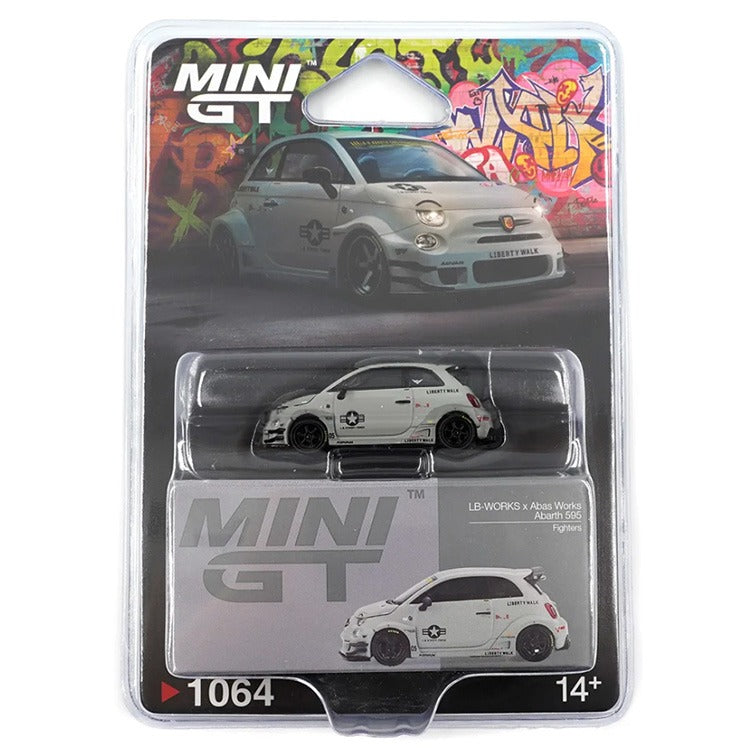 Mini GT MGT01064 Abarth 595 Liberty Walk LB-WORKS x Abas Works Fighters 1:64 Matte Grey
