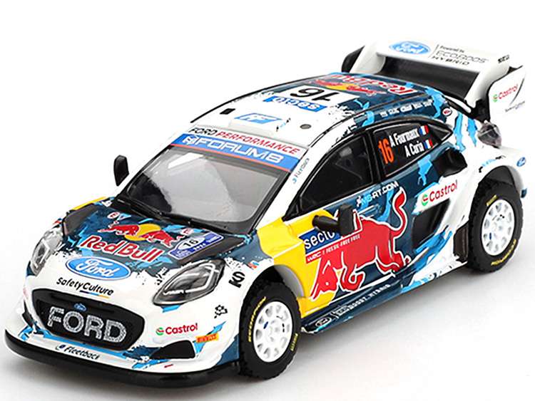Mini GT MGT01074 Red Bull Ford Puma Rally1 #16 M-Sport Ford WRT 2024 Rally Finland 3rd Place 1:64 White