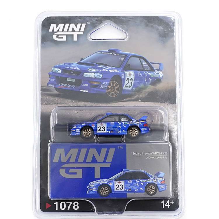 Mini GT MGT01078 Subaru Impreza WRC99 #23 2000 Acropolis Rally 1:64 Blue