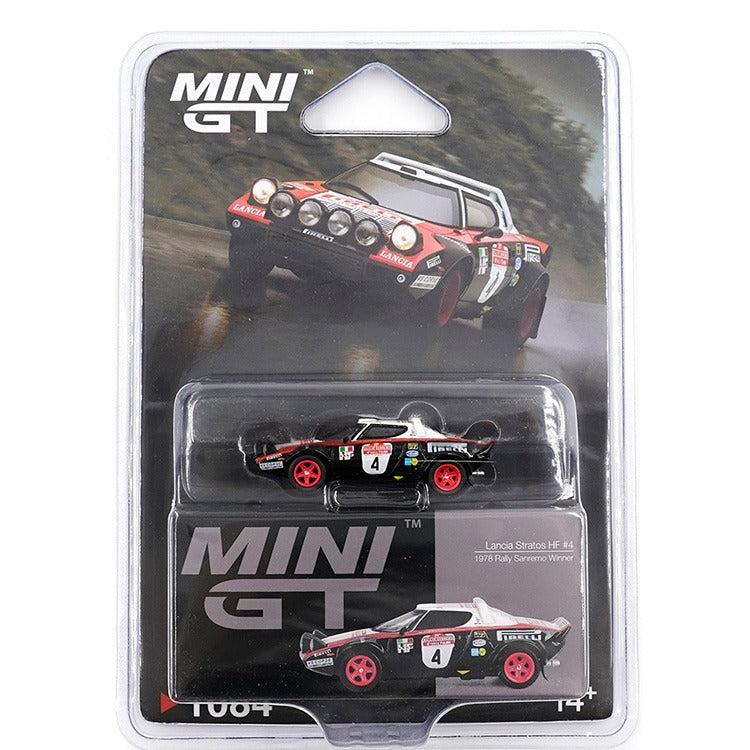 Mini GT MGT01084 Lancia Stratos HF #4 1978 Rally Sanremo Winner 1:64