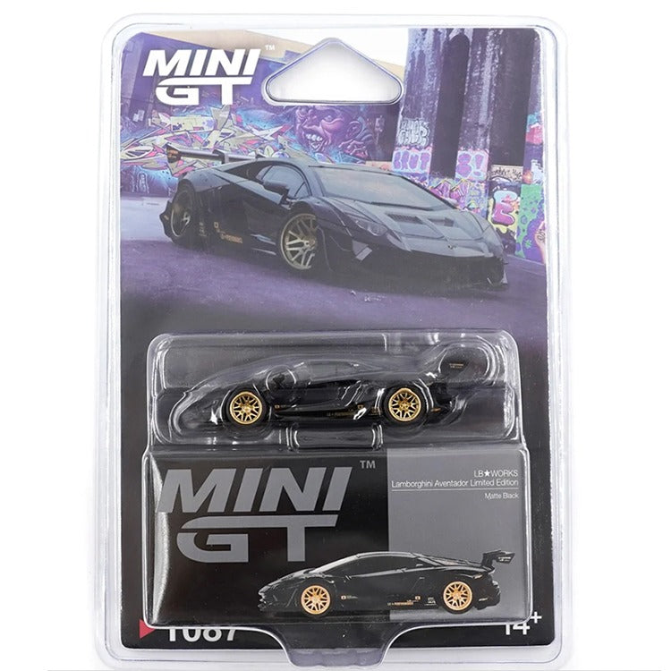 Mini GT MGT01087 LBWK Liberty Walk Lb Works Lamborghini Aventador 1:64 Matte Black