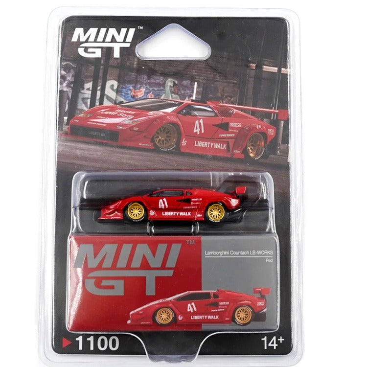 Mini GT MGT01100 LBWK Liberty Walk LB Works Lamborghini Countach 1:64 Red