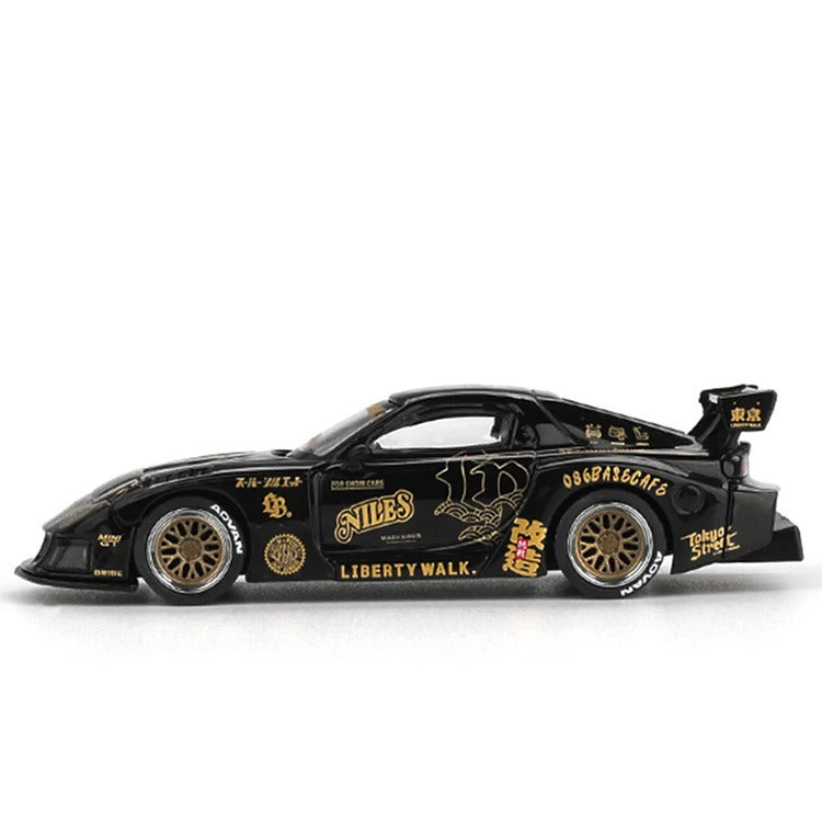 Mini GT MGT01101 LBWK Liberty Walk LB Works Mazda RX-7 LB Super Silhouette FD-Niles 1:64 Black