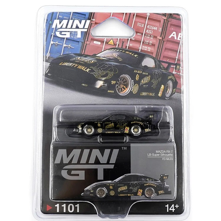 Mini GT MGT01101 LBWK Liberty Walk LB Works Mazda RX-7 LB Super Silhouette FD-Niles 1:64 Black