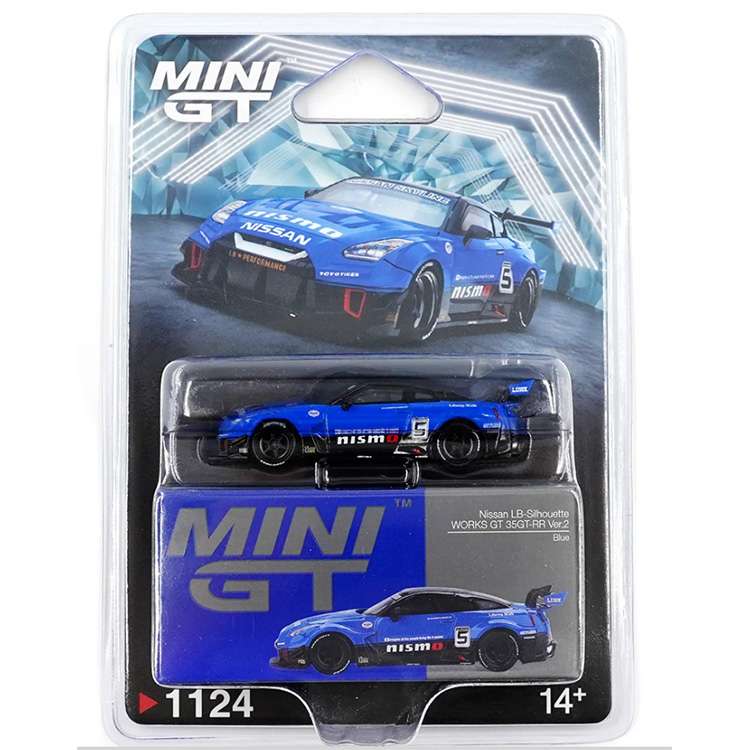 Mini GT MGT01124 LBWK Liberty Walk LB-Silhouette WORKS GT NISSAN 35GT-RR Ver.2 1:64 Blue
