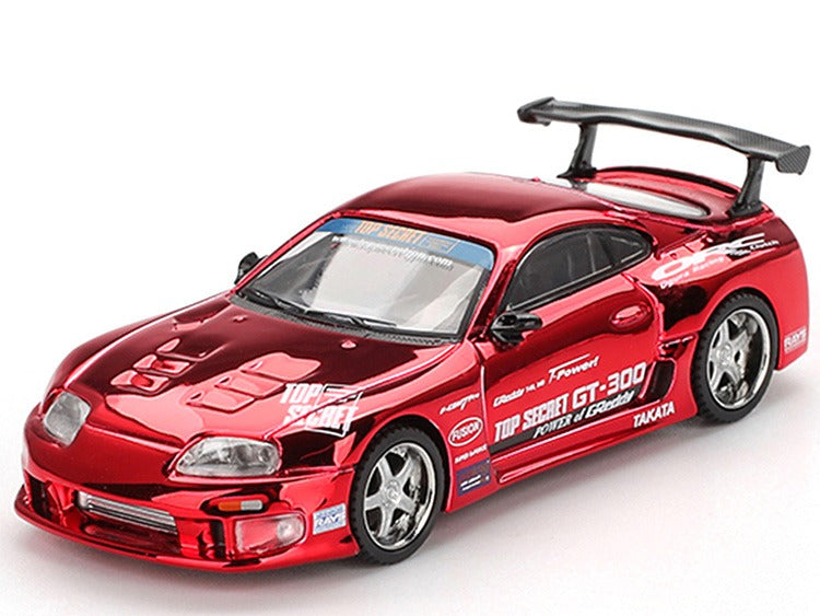 Mini GT MGT01132 Toyota Supra (A80) Top Secret GT-300 Top Secret 1:64 Red Chrome
