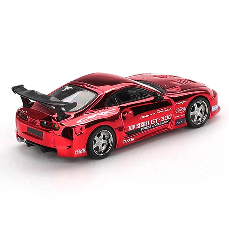 Mini GT MGT01132 Toyota Supra (A80) Top Secret GT-300 Top Secret 1:64 Red Chrome