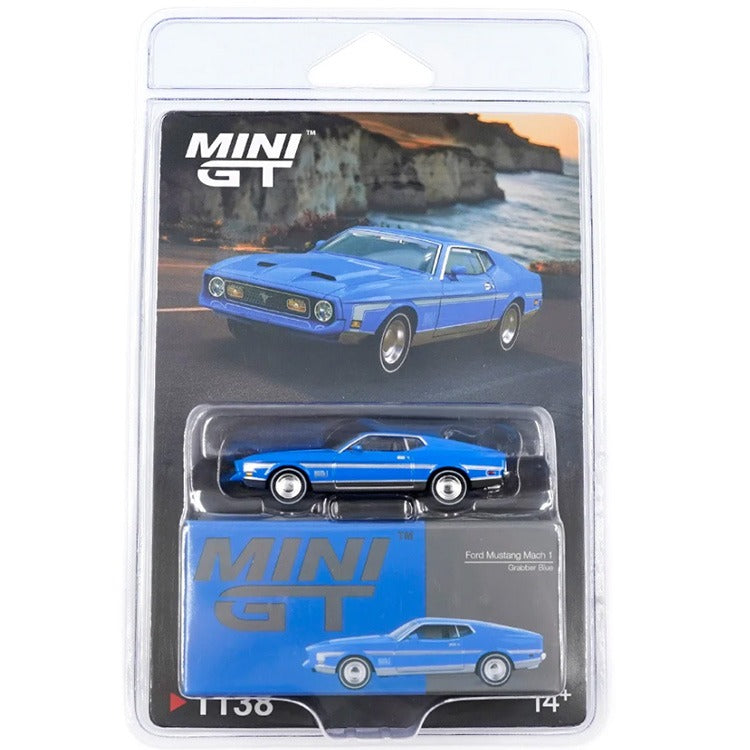 Mini GT MGT01138 Ford Mustang Mach 1 1:64 Grabber Blue