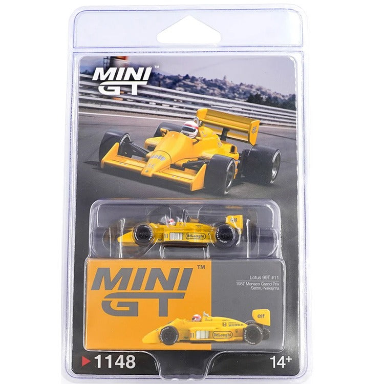 Mini GT MGT01148 Lotus 99T 1987 Monaco Grand Prix 1:64 #11 Satoru Nakajima Yellow