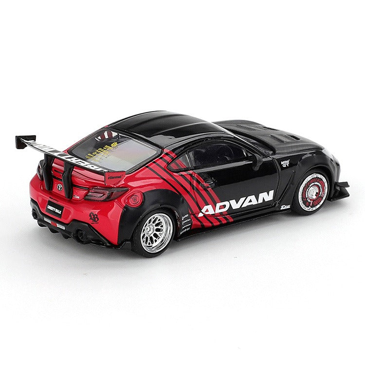 Mini GT MGT01173 Toyota GR86 LBWK Liberty Walk LB Nation Advan 1:64 Black / Red
