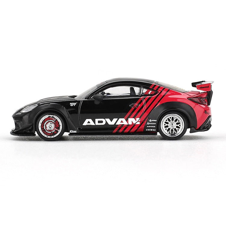 Mini GT MGT01173 Toyota GR86 LBWK Liberty Walk LB Nation Advan 1:64 Black / Red