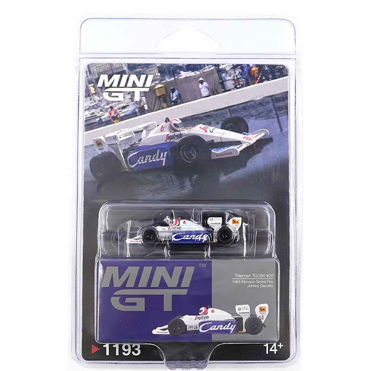 Mini GT MGT01193 Toleman TG184 1984 Monaco Grand Prix 1:64 #20 Johnny Cecotto