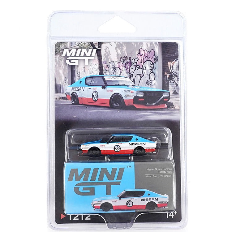 Mini GT MGT01212 Nissan Skyline Kenmeri Liberty Walk LBWK Nissan Racing 75 concept 1:64