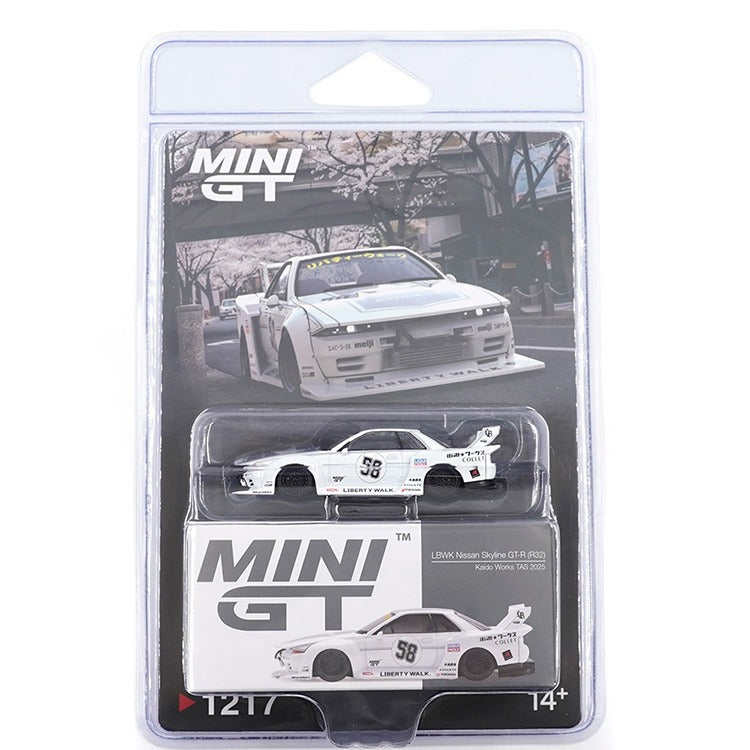 Mini GT MGT01217 LBWK Liberty Walk Nissan GT-R32 LB-Kaido Works TAS 2025 1:64 White