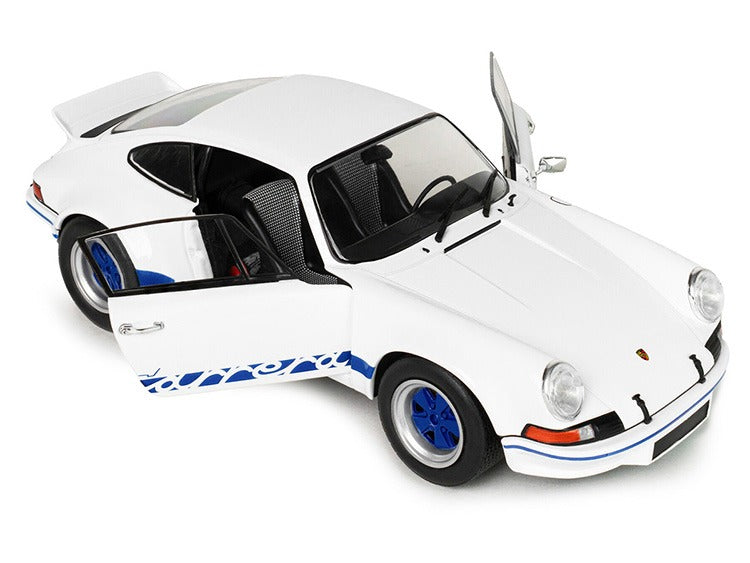 Solido S1801119 1973 Porsche 911 RSR 1:18 White with Blue Carrera Stripes
