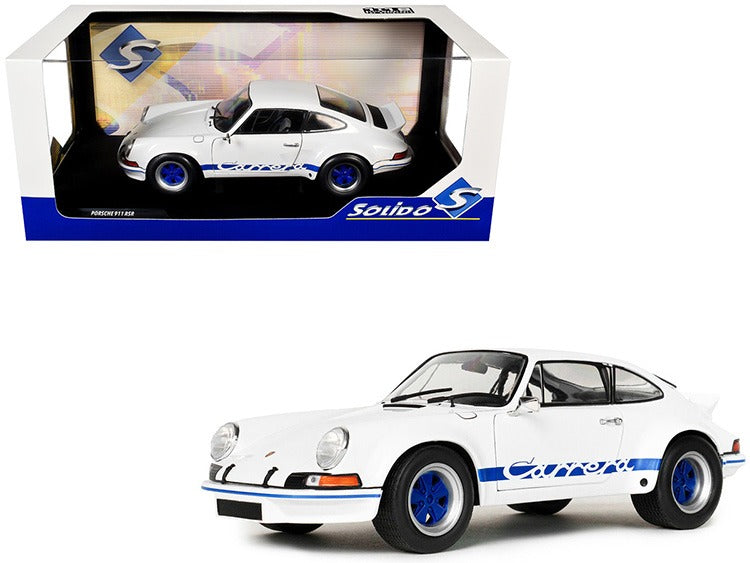 Solido S1801119 1973 Porsche 911 RSR 1:18 White with Blue Carrera Stripes