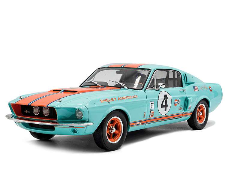 Solido S1802911 1967 Shelby GT 500 #4 Gulf 1:18 Light Blue / Orange