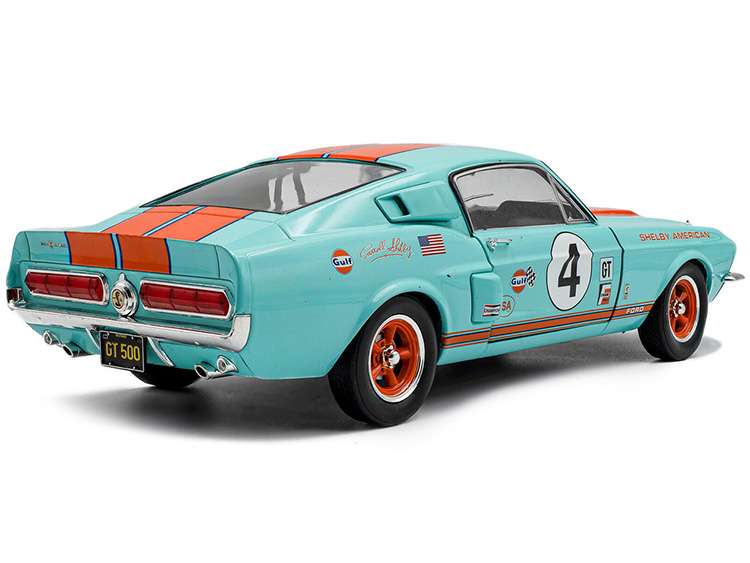Solido S1802911 1967 Shelby GT 500 #4 Gulf 1:18 Light Blue / Orange
