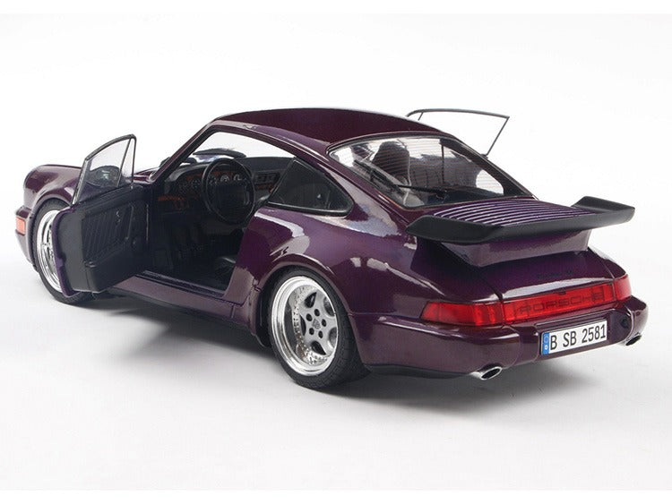 Solido S1803412 1990 Porsche 911 (964) Turbo 1:18 Violet Blue Metallic