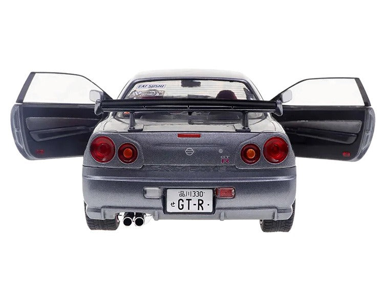 Solido S1804310 1999 Nissan Skyline GT-R R34 1:18 Silver with Purple Wheels