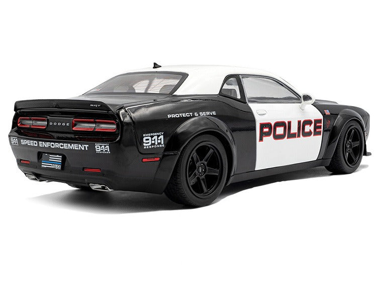 Solido S1805715 Dodge Challenger R/T Scat Pack Widebody Police Car 1:18 Black / White