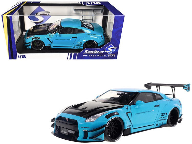 Solido S1805817 LBWK Liberty Walk 2023 Nissan Skyline GT-R R35 1:18 Baby Blue