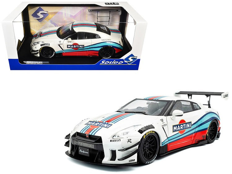 Solido S1805819 2024 Nissan Skyline GT-R R35 LBWK Liberty Walk MARTINI 1:18 White