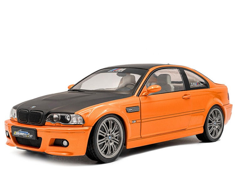Solido S1806509 BMW E46 M3 Coupe 1:18 Orange with Black Hood and Carbon Roof