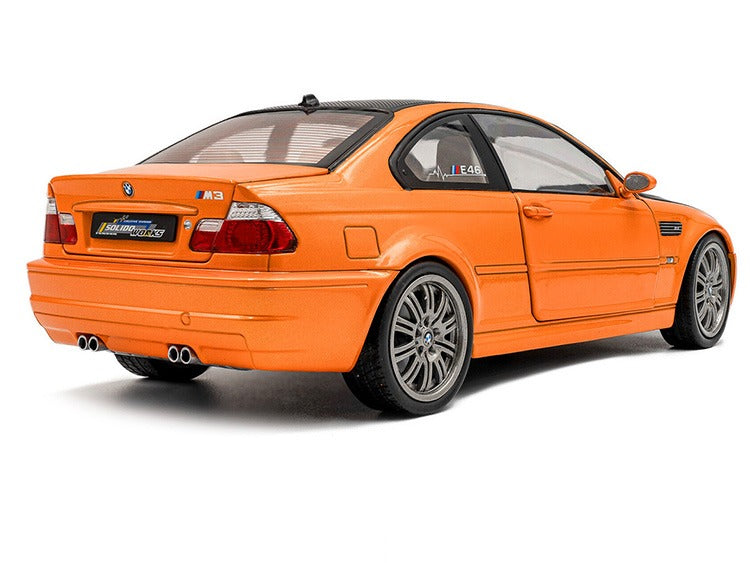 Solido S1806509 BMW E46 M3 Coupe 1:18 Orange with Black Hood and Carbon Roof