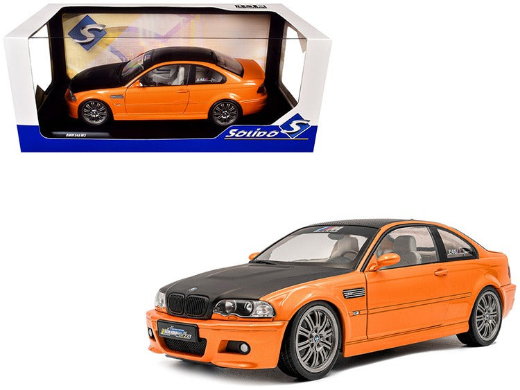 Solido S1806509 BMW E46 M3 Coupe 1:18 Orange with Black Hood and Carbon Roof