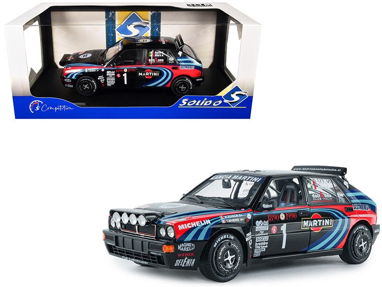 Solido S1807809 Lancia Delta HF Integrale Tribute to Biason Rallye Monte Carlo 1990 1:18 #1 Black Included US Shipping