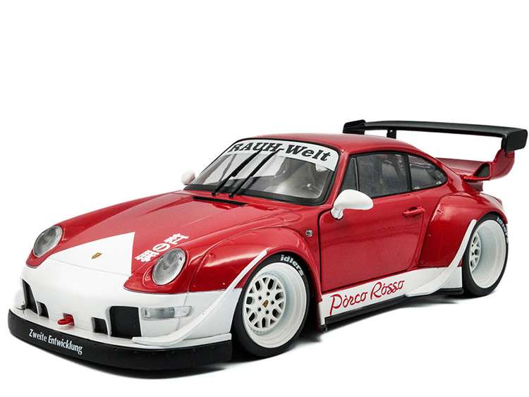 Solido S1808505 2020 Porsche RWB Body Kit Porco Rosso 1:18 Red / White
