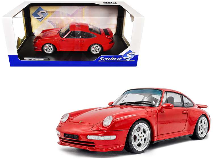 Solido S1810104 1997 Porsche 911 (993) Carrera RS 1:18 Indischrot Red