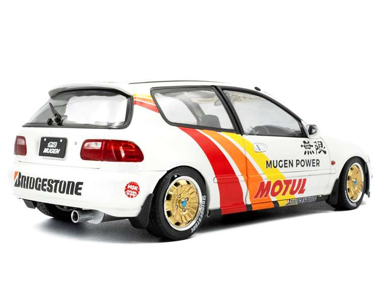 Solido S1810404 1992 Honda Civic EG6 Mugen Racing 1:18 White with Stripes