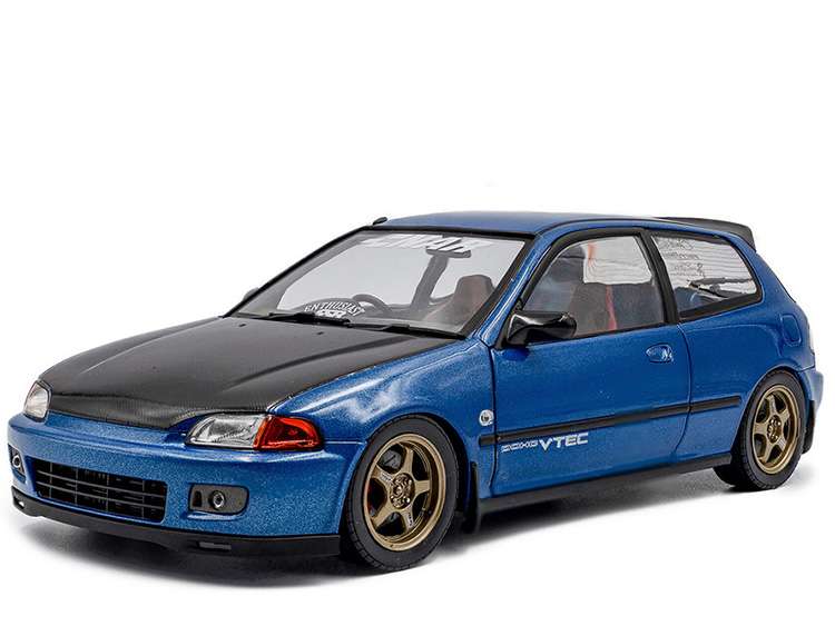 Solido S1810406 1991 Honda Civic (EG6) Solido Works 1:18 Cobalt Blue Pearl