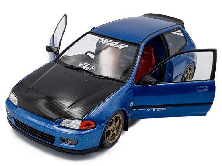 Solido S1810406 1991 Honda Civic (EG6) Solido Works 1:18 Cobalt Blue Pearl